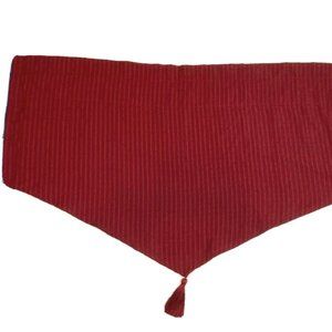 Set 3 Red Ascot Valances Window Treatments Wine tassels fringe pointed short